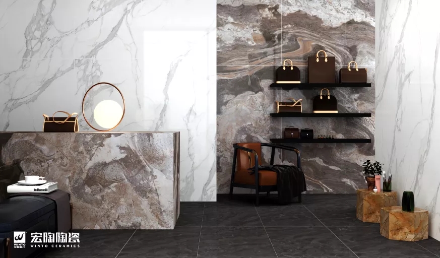 腾博会官网大板白瓷砖和地砖装修效果图