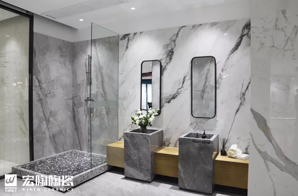 腾博会官网岩板卫浴展示空间效果图