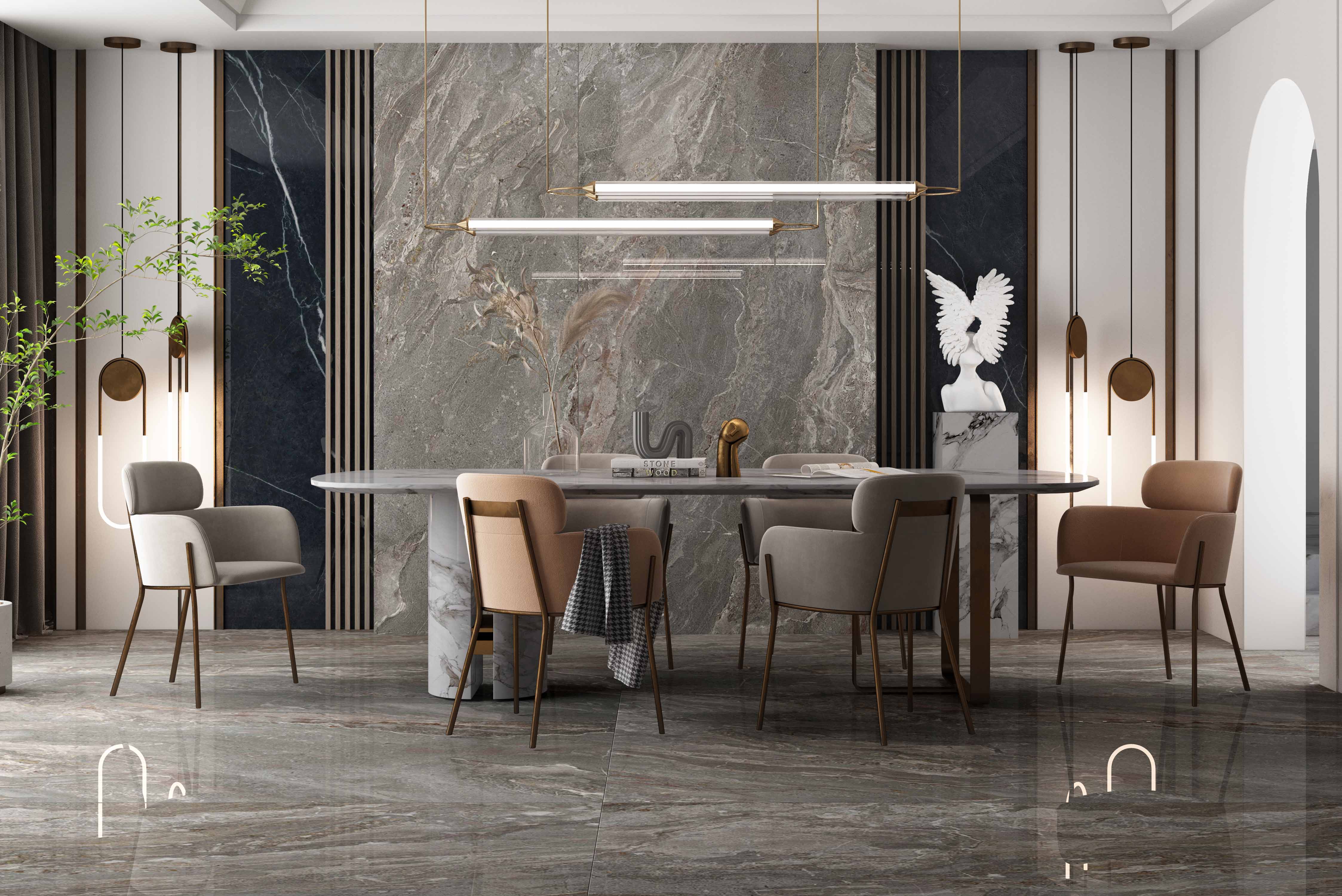 腾博会官网陶瓷岩板地砖装修效果图