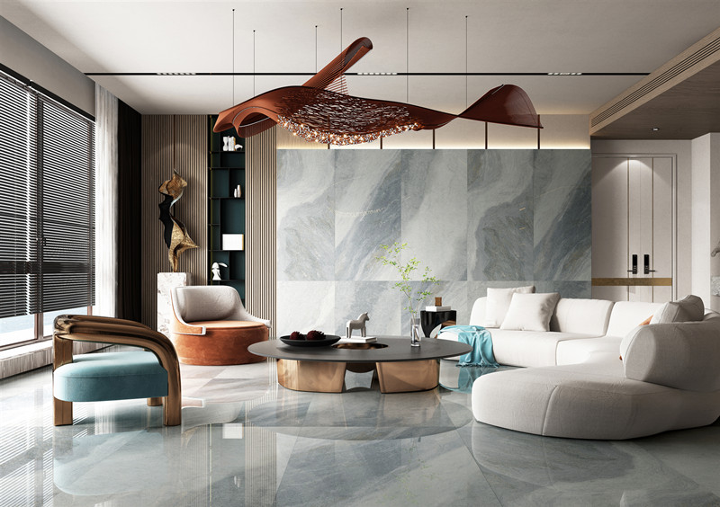 腾博会官网陶瓷大板配景墙装修效果图