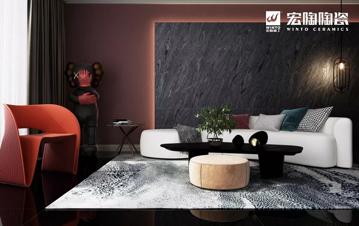 腾博会官网暮光石配景墙效果图