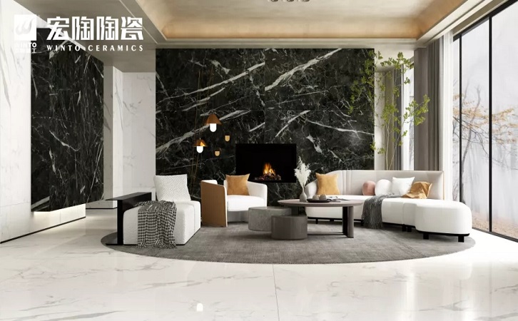 腾博会官网岩板配景墙效果图