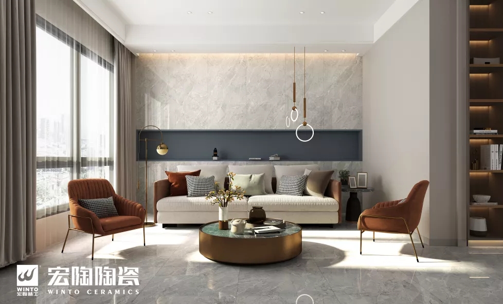 腾博会官网卡地亚灰抛釉砖装修效果图