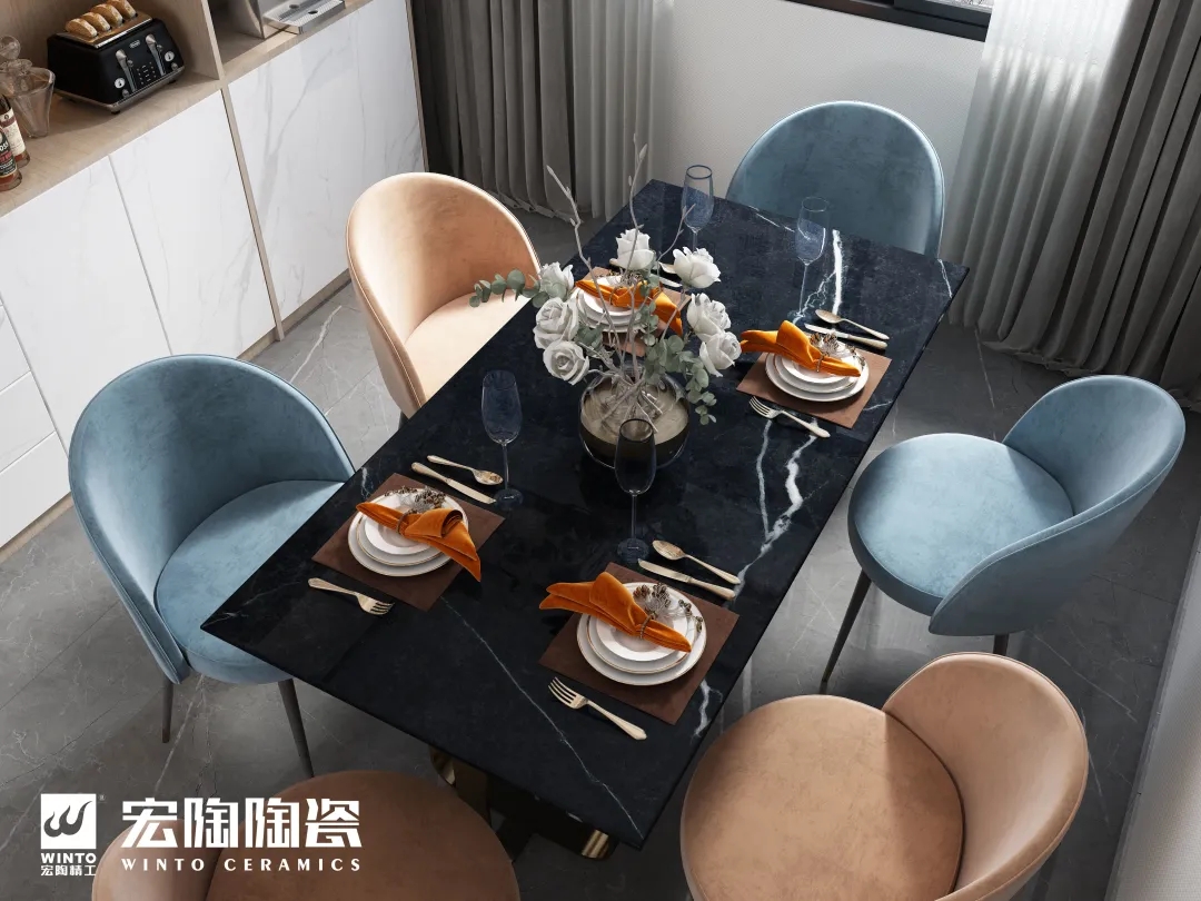 腾博会官网岩板餐桌效果图