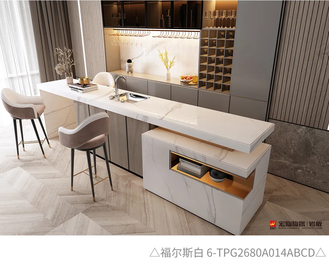 腾博会官网福尔斯白岩板装修效果图