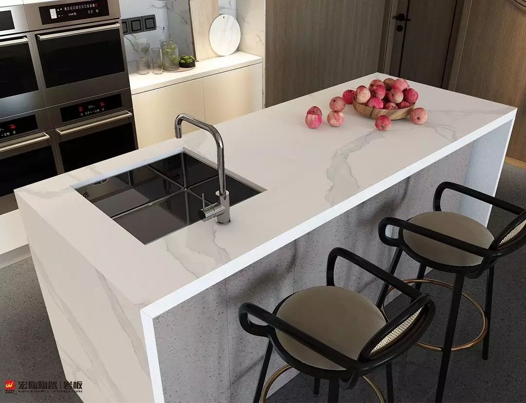 腾博会官网岩板福尔斯白 6-TPG2680A014A/B/C/D装修效果图