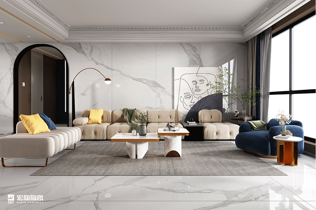  腾博会官网白色瓷砖地砖装修效果图