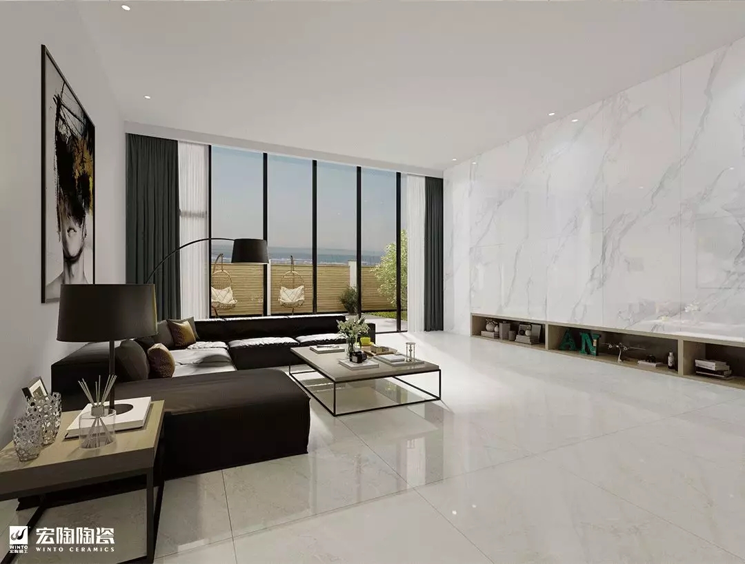 腾博会官网TPG1890179卡拉卡塔白900×1800mm瓷砖地砖装修效果图