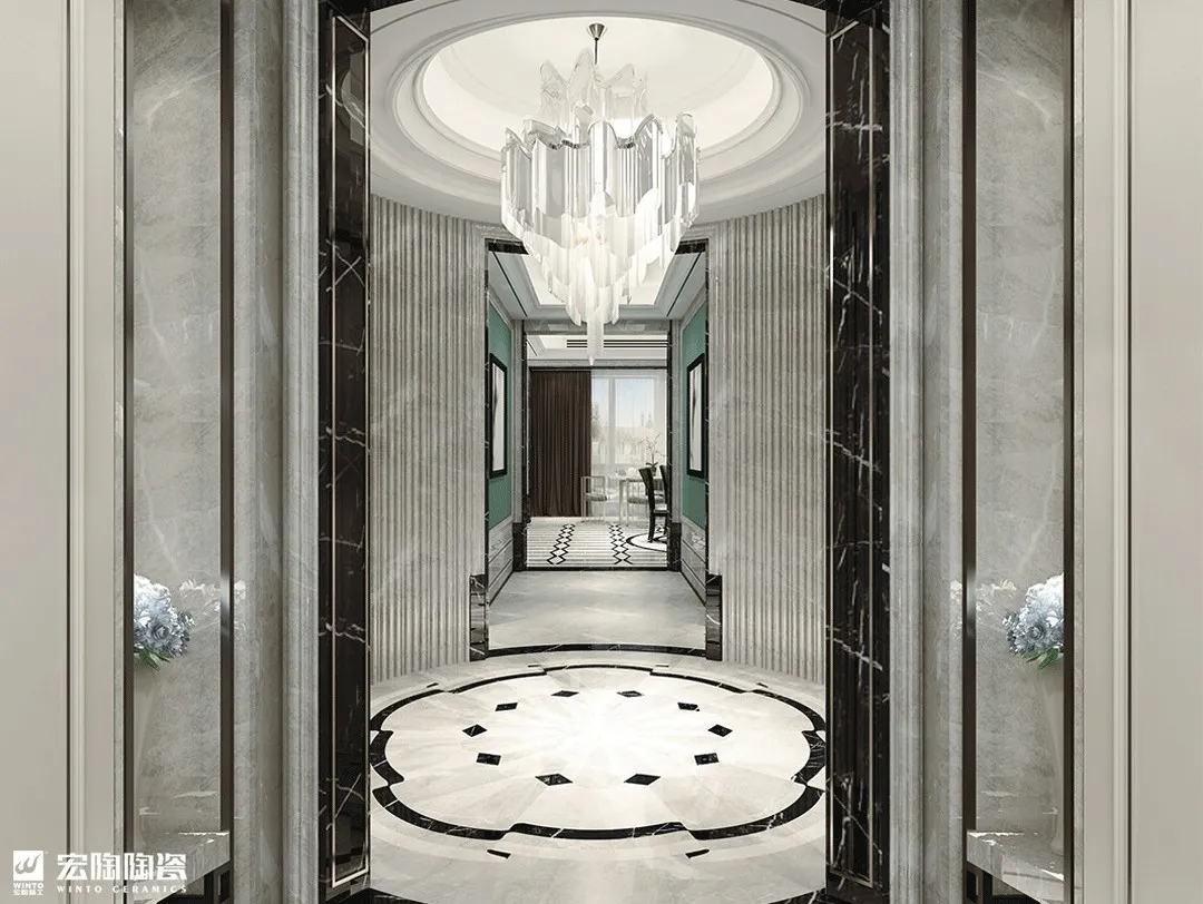 腾博会官网夜飘雪TPGM80006瓷砖地砖装修效果图 