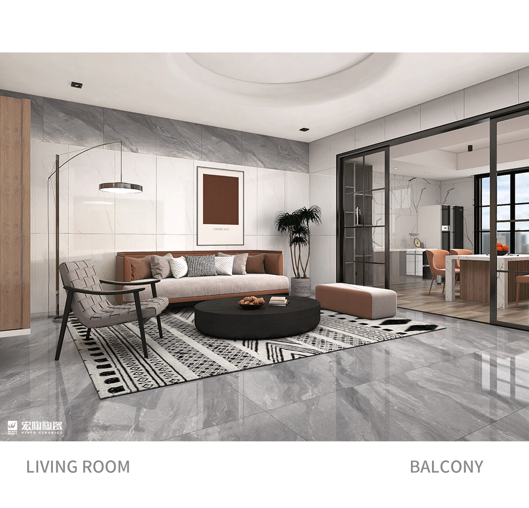腾博会官网TPGR26017凝脂白瓷砖地砖装修效果图