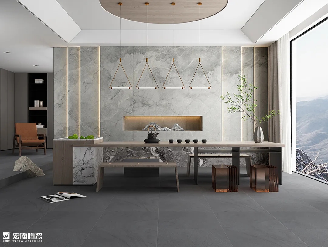 腾博会官网伯尔尼石9-TPG2712A022ABC瓷砖地砖1200×2700×9mm新中式风效果图