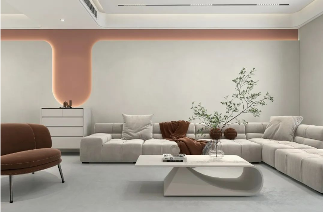 腾博会官网客厅质感砖效果图