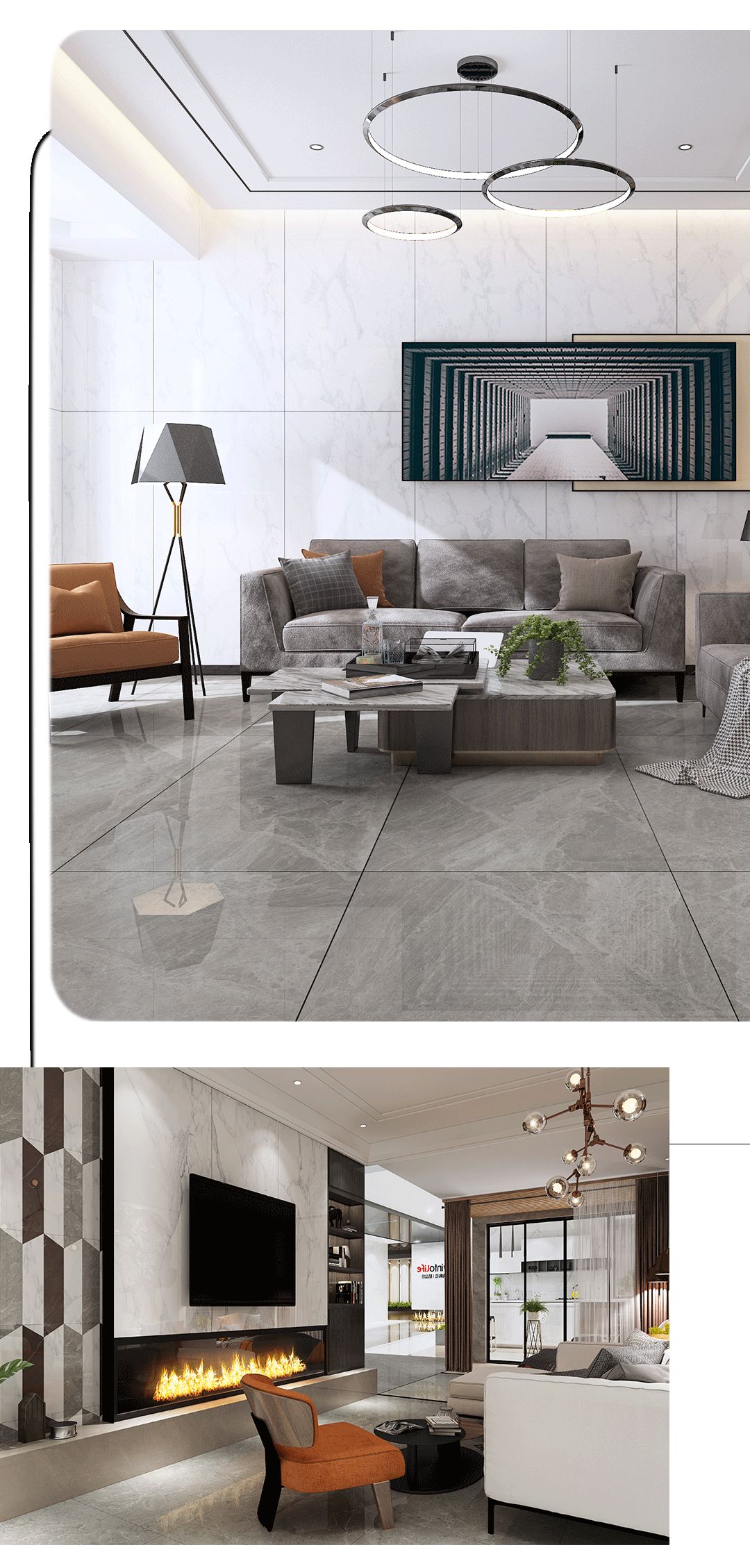 腾博会官网900x1800mm陶瓷大板卡拉卡塔白装修效果图