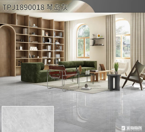 腾博会官网琴岛灰陶瓷大板900x1800mm装修效果图