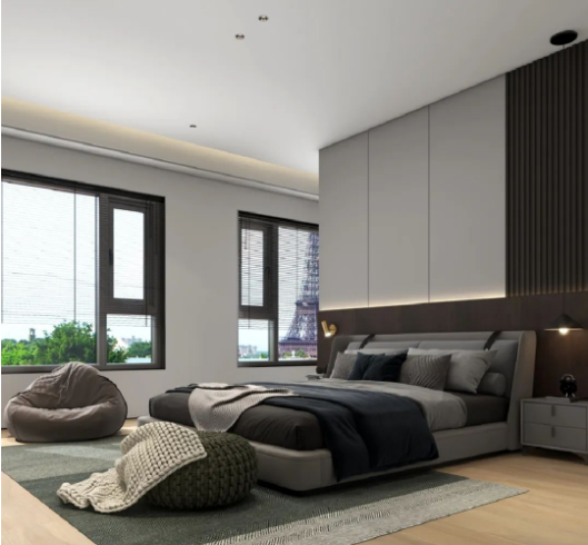 腾博会官网质感砖卧室效果图