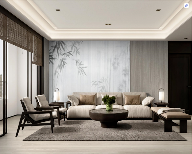 腾博会官网质感砖会客厅装修效果图