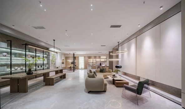 腾博会官网陶瓷大板会客厅效果图